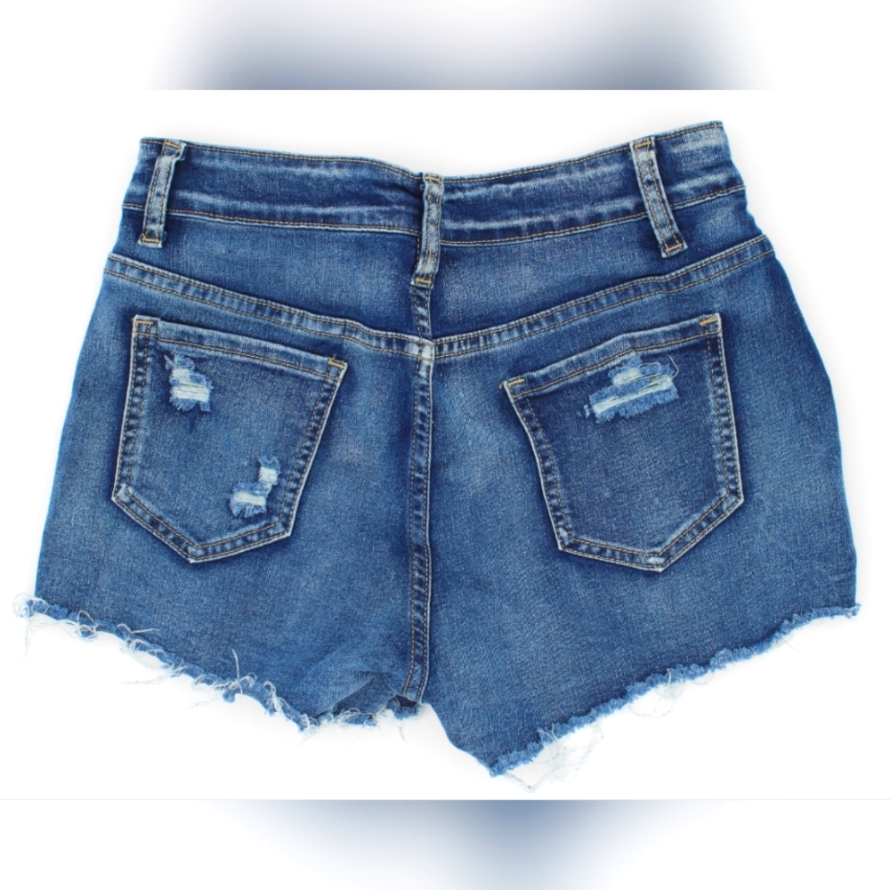 Womens Dark Blue Distressed Jean Shorts (Size 6) - Picture 2 of 5